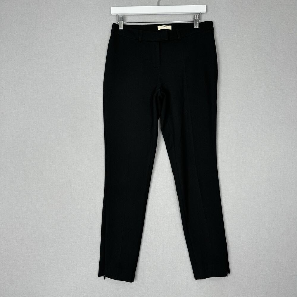 Ba&Sh Womens Pants 6 Black Ponte Knit Trouser Zip Ankle Career Commute Old Money